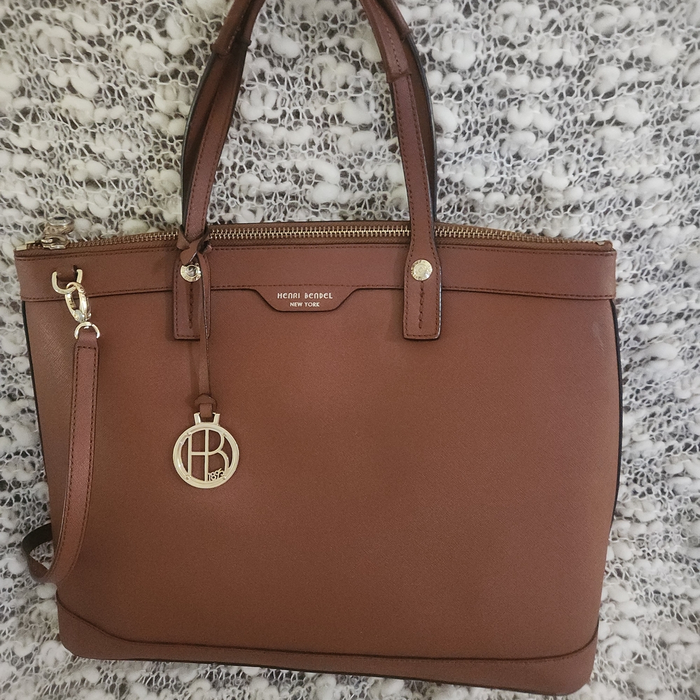 Henri Bendel Brown Leather Tote Bag